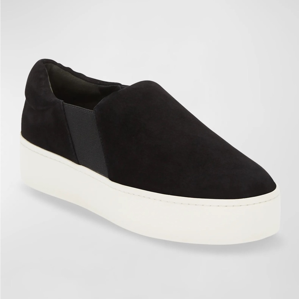 Vince Warren Suede Platform Suede Sneaker in Black